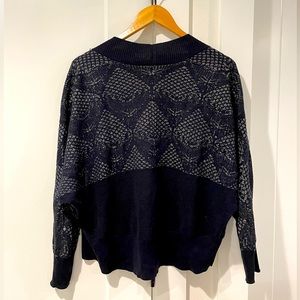 All Saints Dolman Sleeve Sweater Cardigan Dark Blue